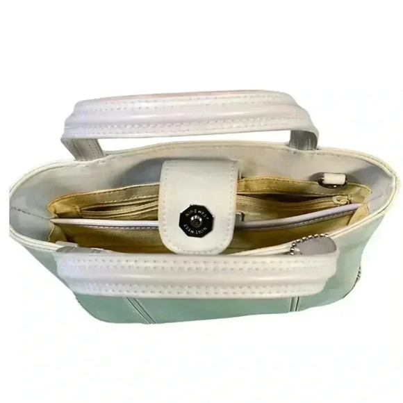 Nine West Accessories Small Hand Bag Light Blue Cloth Like Material - Picture 8 of 16